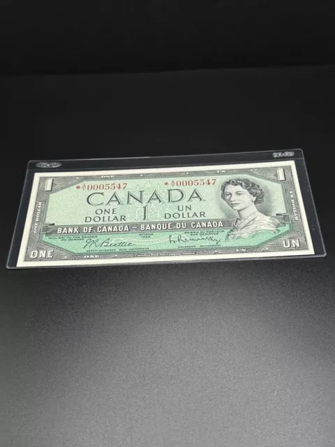 1954-1 DOLLAR BANK OF CANADA STAR NOTE Near Uncirculated Very Nice Piece 3