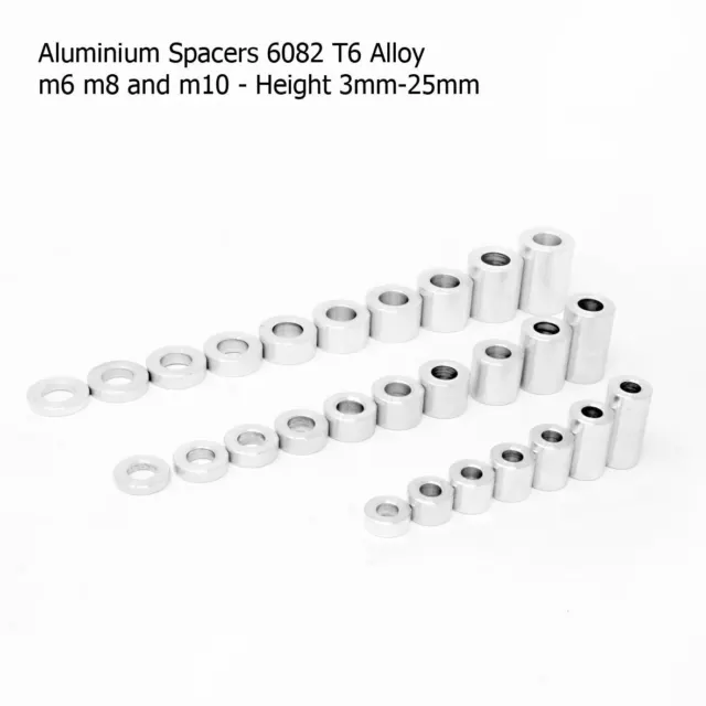 Aluminium Support Entretoises Col Capot Éleveurs Blocs Rondelles m8 X 4mm