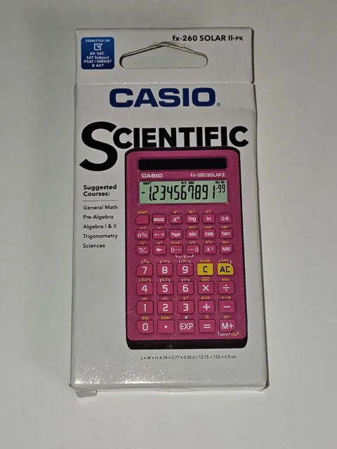 Casio FX-260 Solar II Scientific Calculator 10-Digit LCD Pink BRAND NEW