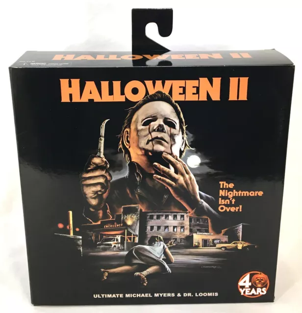 NECA Halloween II Ultimate MICHAEL MYERS & DR.LOOMIS 2-Figure Set, BOX DAMAGE