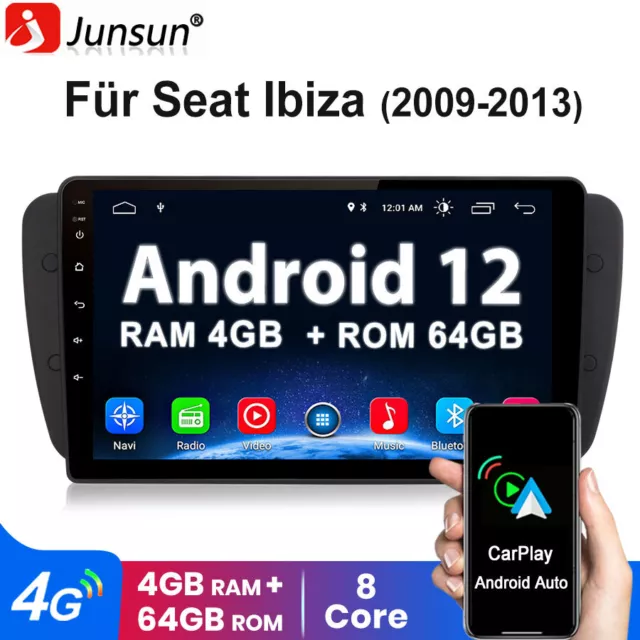 Per Seat Ibiza IV 6J 2009-2013 4G+64G 9"Android12 Carplay autoradio GPS Navi RDS