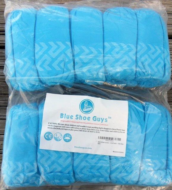 New 100 Pack Blue Shoe Guys Premium Disposable Boot & Shoe Covers Free US Ship