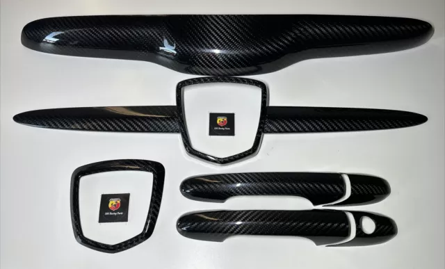 Kit Cover Modanature Loghi e Maniglie Completo In Carbonio Fiat 500 Abarth - 595