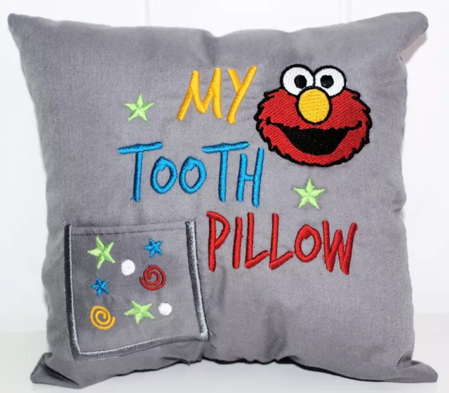 Kids Tooth Fairy Pillow | Personalised| Monster Elmo Tooth Pillow 1st Name FREE