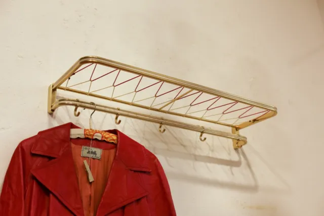 True Vintage Rockabilly Wardrobe 60er Wall Coat Rack 80cm Coat Hat Rack #1