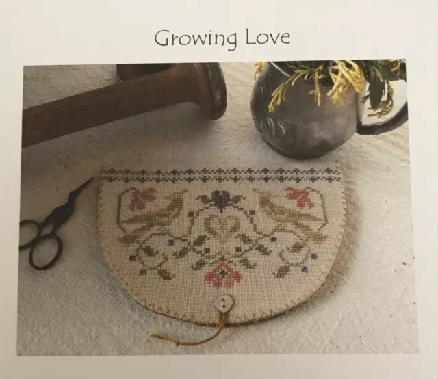 Growing Love Nan Lewis Geldbörse Fadenarbeit Primitive Kreuzstich Diagrammhefter
