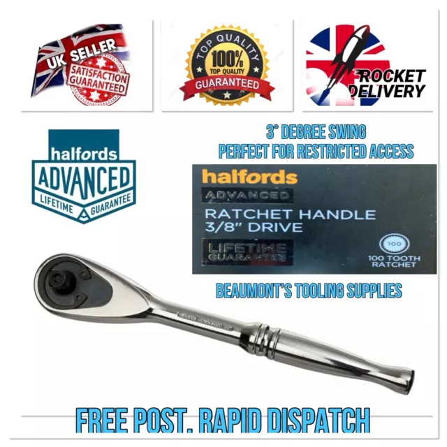 Halfords Advanced 3/8” Drive Socket Ratchet 100 Tooth Quick Release *FREE POST*