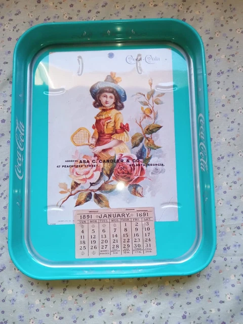 Bellissimo Vassoio Coca Cola  Riproduzione primo Calendario  1981.