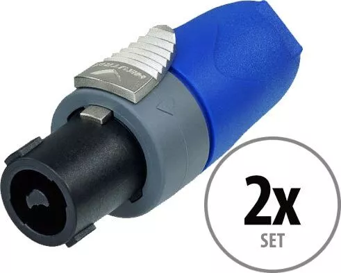 Neutrik NL2 FX Speakon Stecker 2-polig 2er Pack Lautsprecher Kabel blau