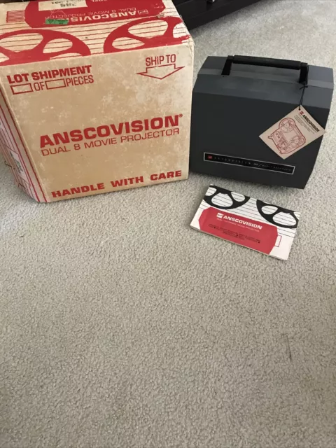 Vtg Anscovision Dual 8mm Movie Projector NEW OLD STOCK Original Box