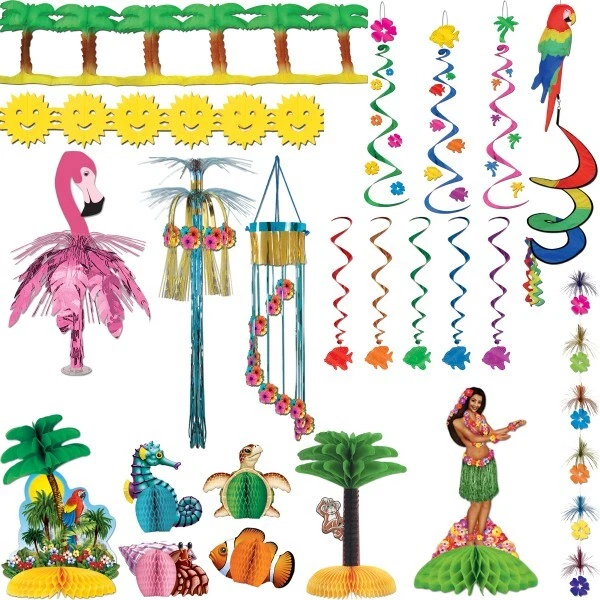 Hawaii Fête Déco Tischdekortaion Sommerparty Beachparty Plage Été Mer Set