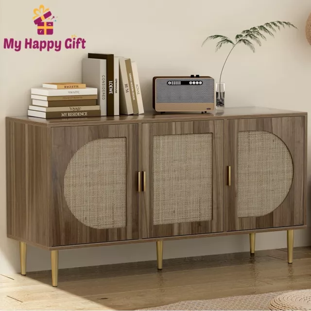 Artiss Buffet Sideboard Rattan Cupboard Cabinet 3 Doors Pantry Storage ANYA