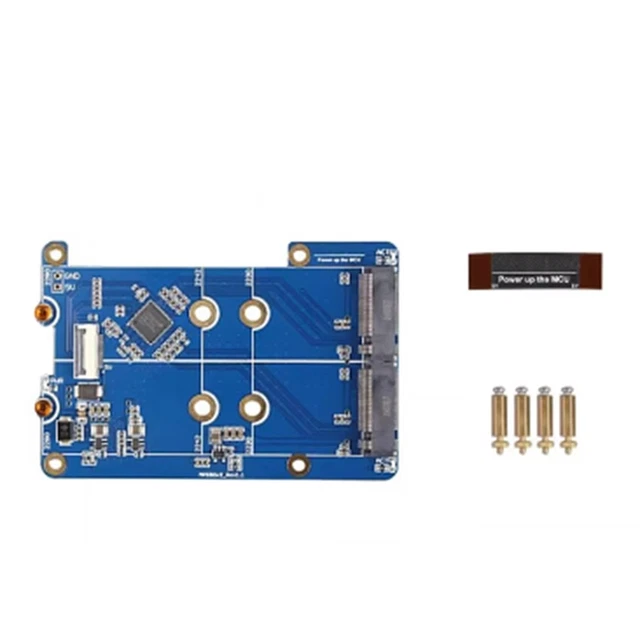 FOR PI5 2280 5 PCIe to M.2 NVMe Dual SSD Adapter Board HAT MPS2280D ...