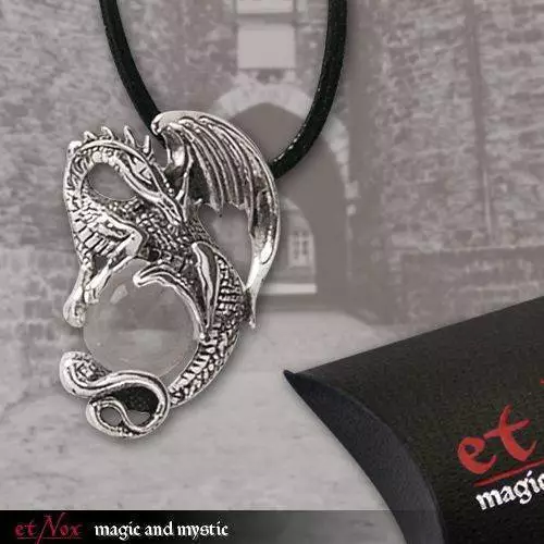 Real Etnox Dragon Crystal Dragon Pendant Silver Jewelry - New