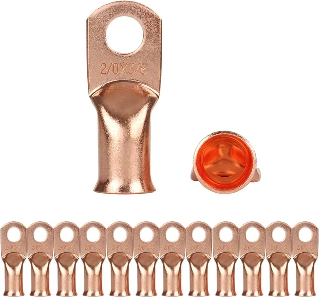 2/0AWG X 3/8" Battery Lugs Heavy Duty Wire Lug Copper Ring Terminal Connectors B