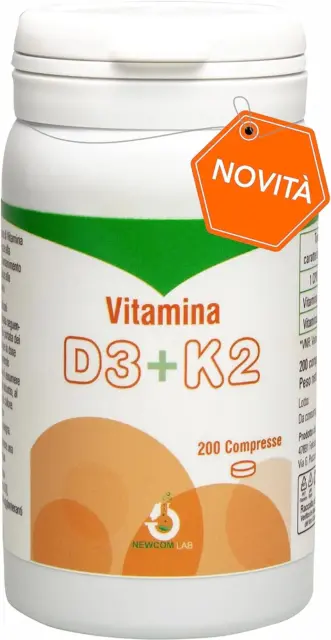 -Vitamina D3+K2 2000 UI - 200 - Compresse Di Vitamina D Pura Ad Alto Dosaggio