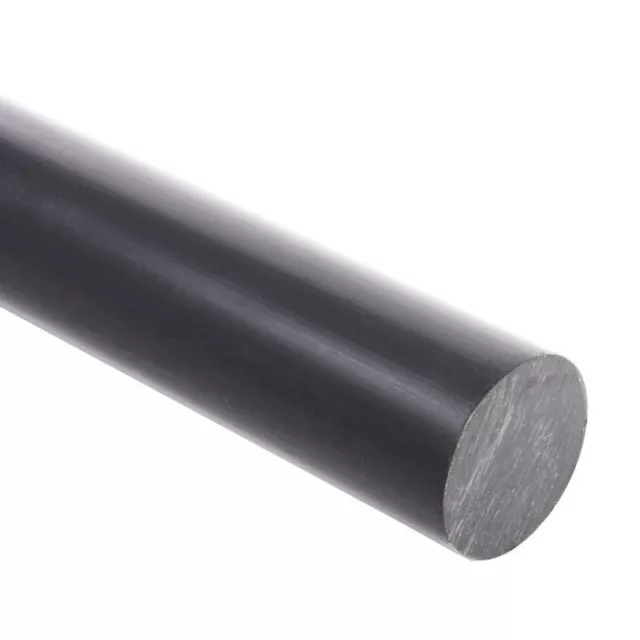 BLACK PVC Round ROD 500mm - 2000mm long Plastic Rigid Engineering Bar Dia Billet