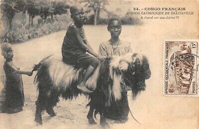 CONGO FRANCAIS - Mission Catholique de Brazzaville - A cheval sur une chèvre