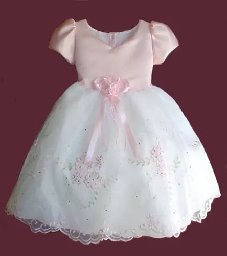 Closeout Flower Girls Wedding Pageant Pink Ivory Party  Dress Size 2 To 8