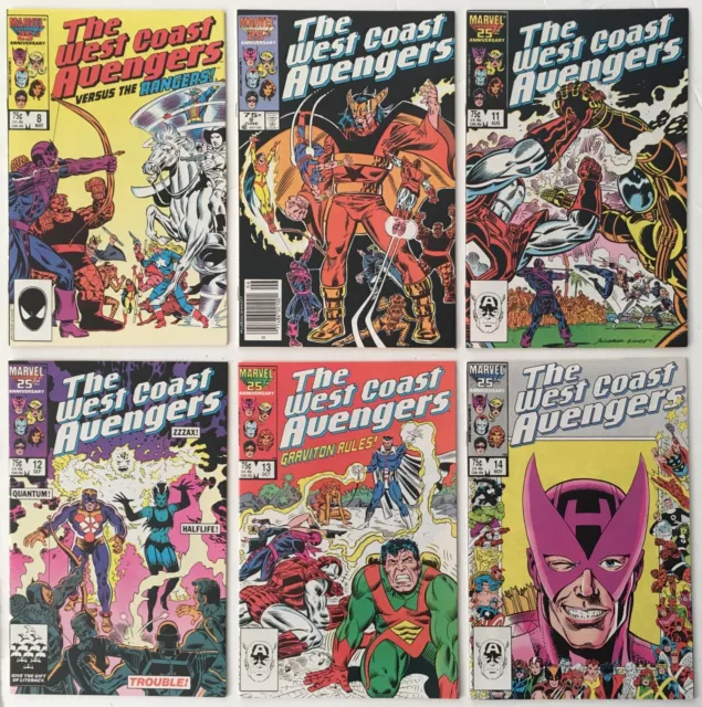 West Coast Avengers Vol. 2 #s 8 9 11 12 13 14 Lot of 6 Marvel Comics 1986 VF-NM