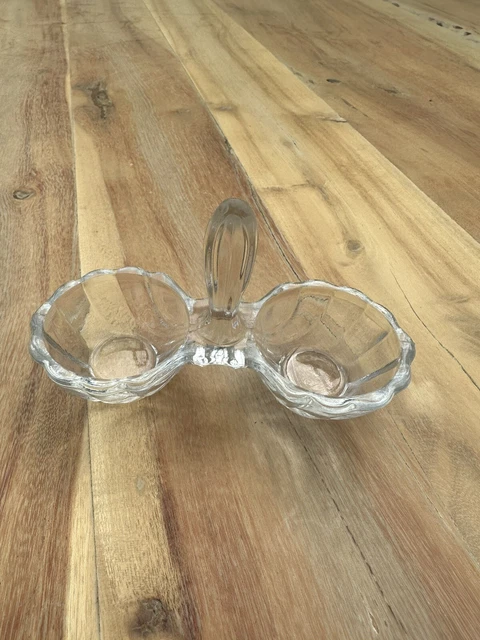 Salz und Pfeffer Tischset Menage Saleron Vintage Antik Glas