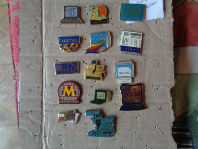 Job lot of 14 computer technology related metal lapel pins
