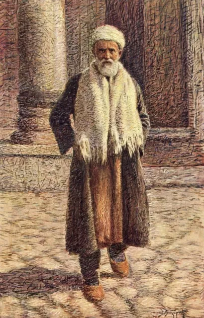 bosnia and herzegovina, Old Man, Artist Signed Špiro Bocarić (1910s) Postcard