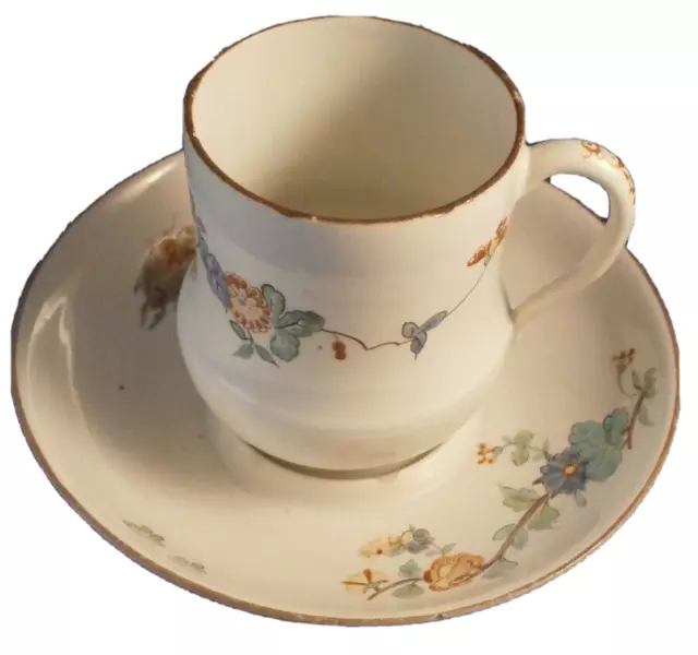 Antique 18thC Chantilly Soft Paste Porcelain Kakiemon Cup & Saucer Porcelaine