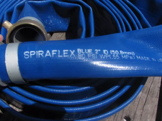 Goodyear Spiraflex Blue Pvc Suction/Discharge Hose 2" X 25' With 2" Npt/Fpt 2