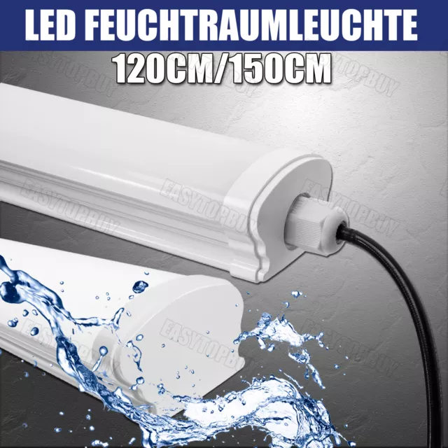 60/90/120/150CM LED Feuchtraumleuchte Wannenleuchte Röhre Keller Garage Lampe