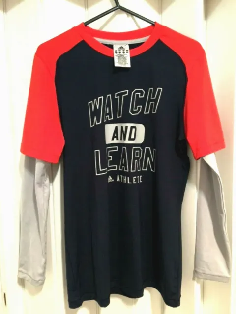 ADIDAS ‘Watch And Learn’ Long Sleeve T-Shirt Athlete Techfit ClimaLite