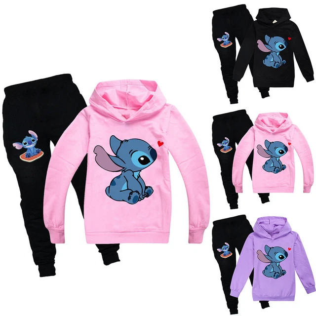Kids Boys Girls Lilo and Stitch Hoodies Sweatshirt Hooded Tops Pants Tracksuit