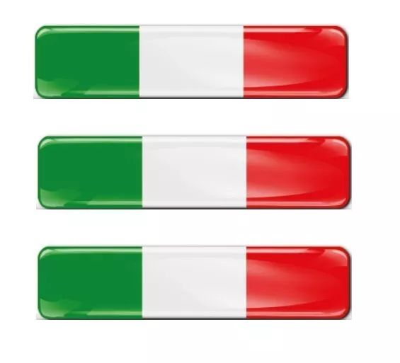 3x 3D Gel Aufkleber Italien Italy Italia 6cmx1cm für Auto Möbel Fenster Motorrad