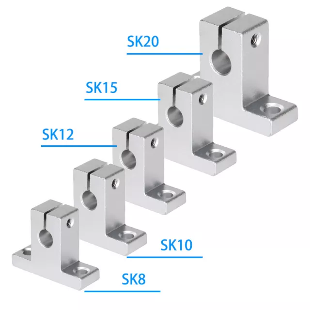 Linear Rail Shaft Support Bracket Block Mount Axis Holder SK8-SK60 Bore 8-60mm 3