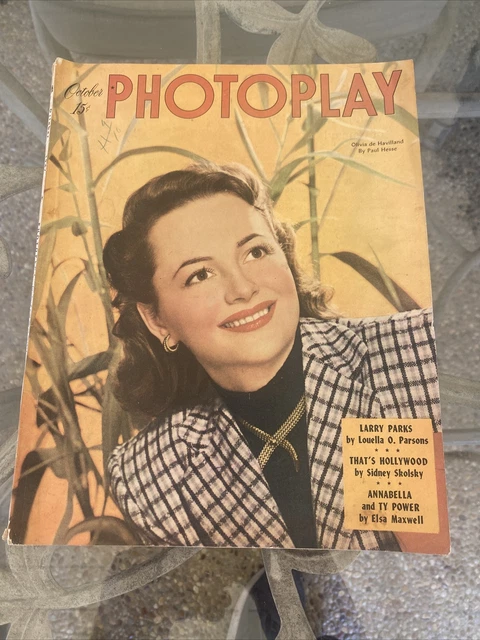 Photoplay Magazine October 1947 Olivia De Havilland Tyrone Power  Ann Sheridan