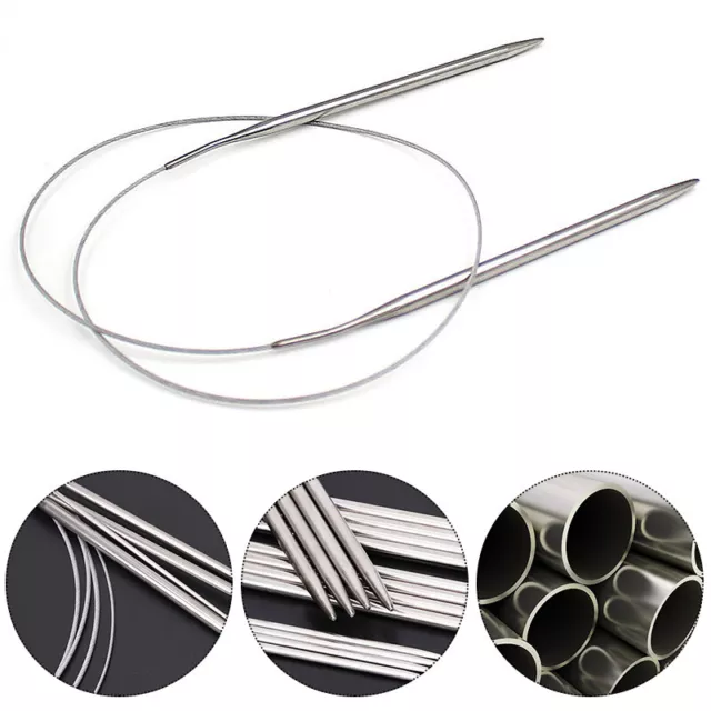 Circular Knitting Needles Stainless Steel Crochet Hook（1.5-5mm choose）43-120cm