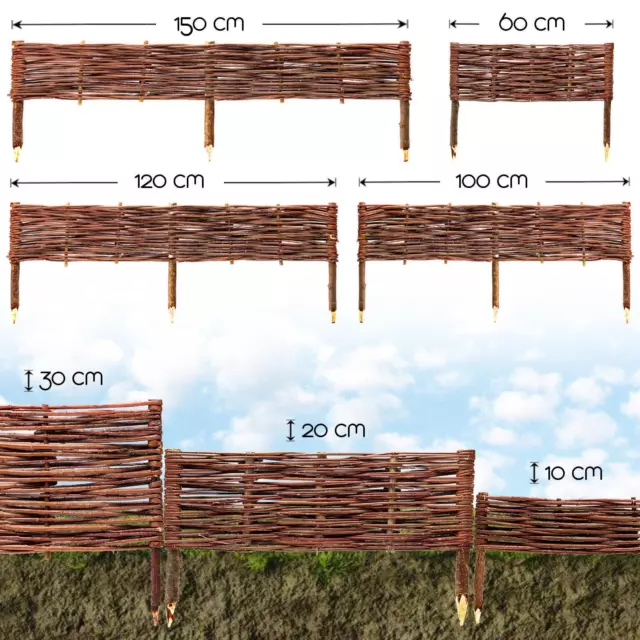 Beeteinfassung Weide Steckzaun Weidenzaun Beetumrandung Rasenkante Palisade Holz