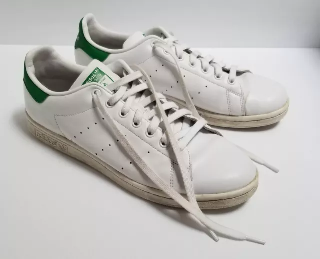Adidas Originals Stan Smith White And Green Mens Tennis Shoes Size 11