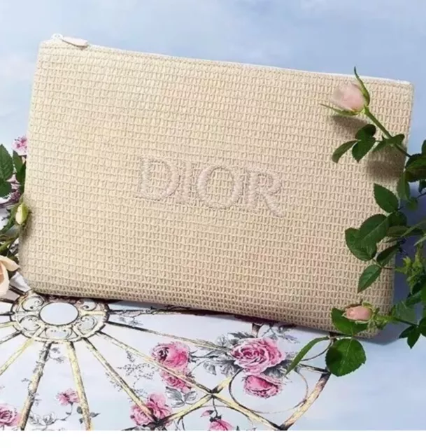 Dior Trousse Red Cosmetic Makeup Pouch Bag 10 In x 6.5 In BNIB