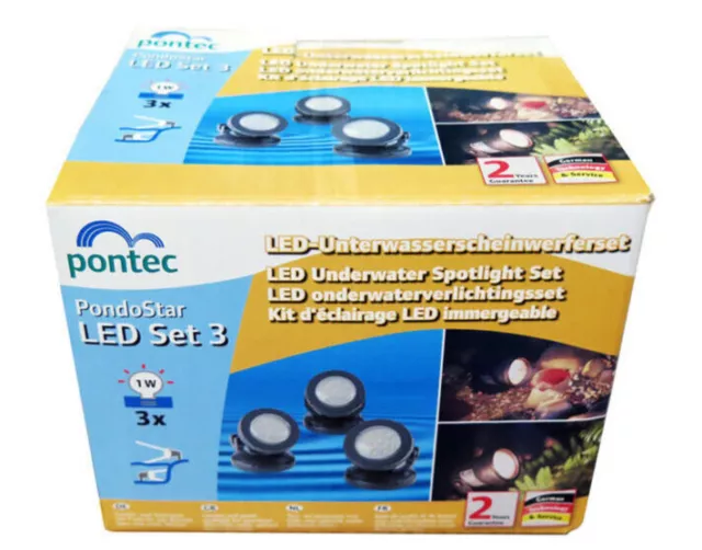 LED Gartenspots & Teichbeleuchtung 3er Set Pontec PondoStar LED Set 3, neu OVP