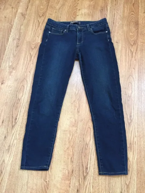 Paige Premium Denim Women's Dark Denim Cropped Peg Super Skinny Jeans Sz 27