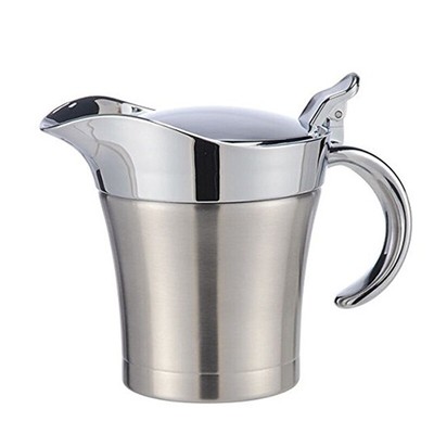 450 ml doppia parete isolata ideale per sugo e salse con coperchio Gravy Boat Caraffa per salsa in acciaio inox 
