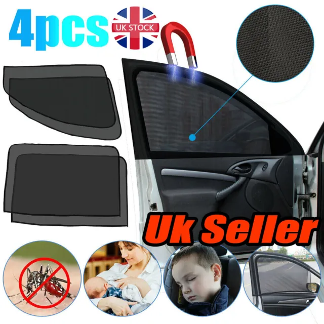 4X Magnetic Car Side Front Rear Window Sun Shade Cover Mesh Shield
