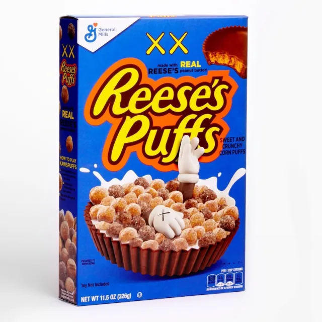 KAWS x Reese’s Puffs Blue Box Limited Edition Cereal SEALED w/ Collector Case
