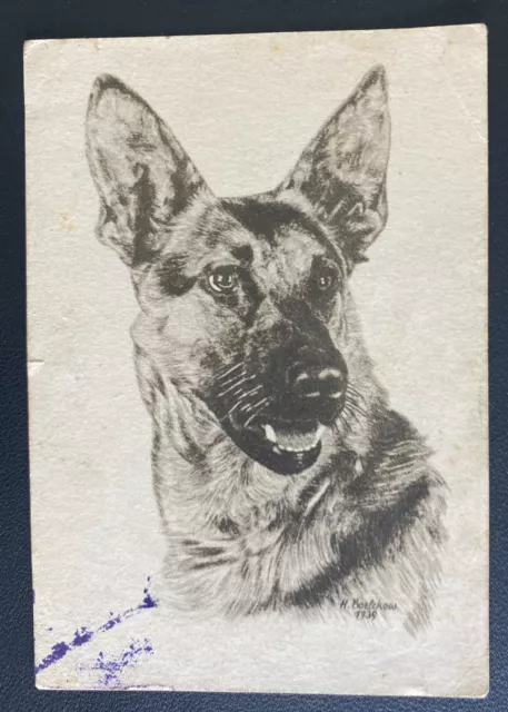 1944 Nurnberg  Feldpost Germany Picture Postcard Cover German Shepherd