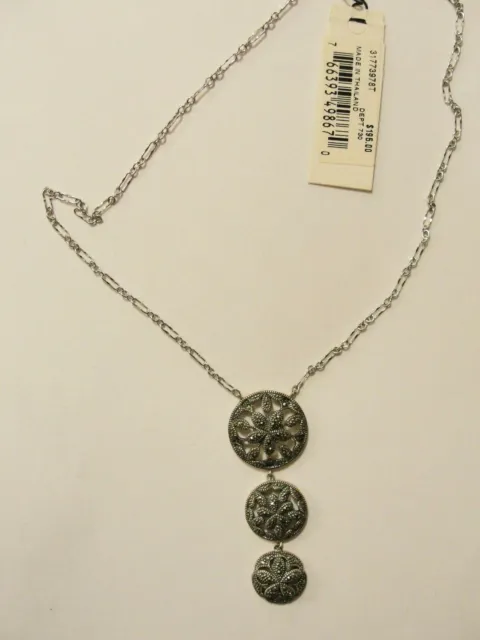 Judith Jack, Sterling & Marcasite Pendant Necklace, MSRP $195.00