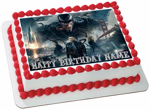 EDIBLE VENOM CAKE Topper Birthday Wafer Paper 1 4 Sheet Decoration EDIBLE VENOM CAKE Topper Birthday Wafer Paper 1 4 Sheet Decoration