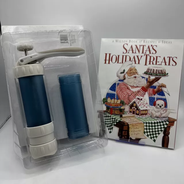 Blue WILTON Cookie Max Cookie Press 12 designs With Recipe Book - New