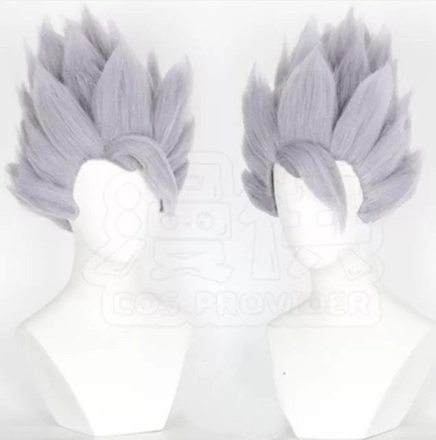 Dragon Ball Son Gohan Goku Super Saiyan Cosplay Hair Wig Short Purple Grey