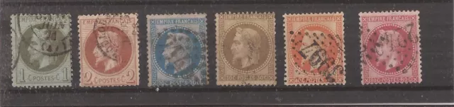 FRANCE 1863 1c - 80c vfu